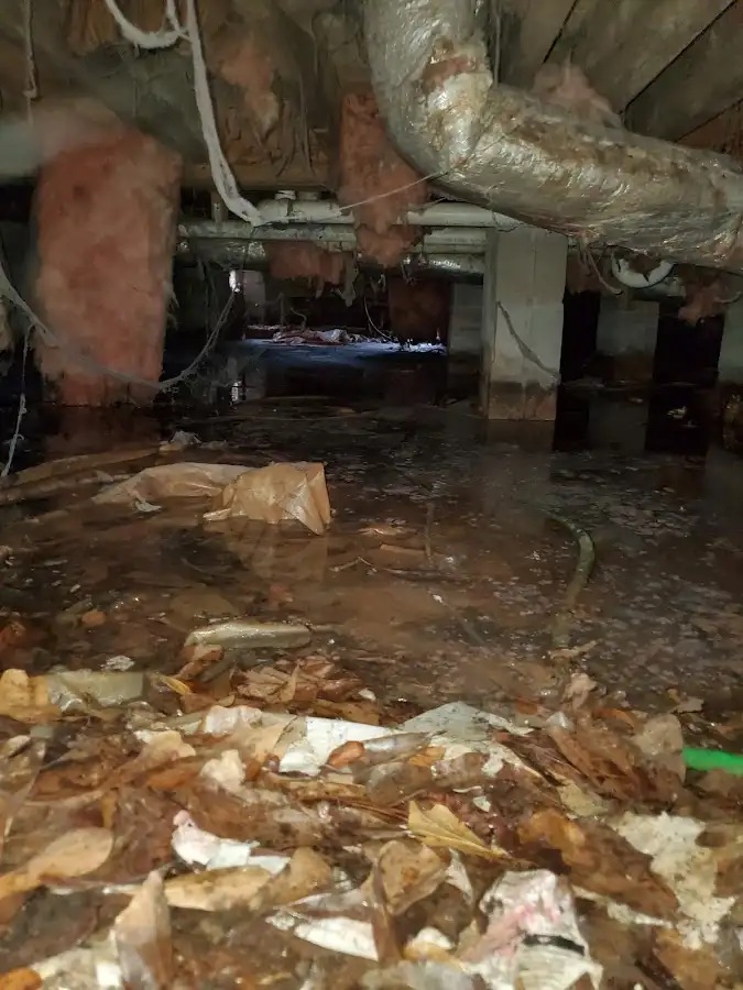 Crawl space flood assessment for Commercial Water Damage Restoration in Linden